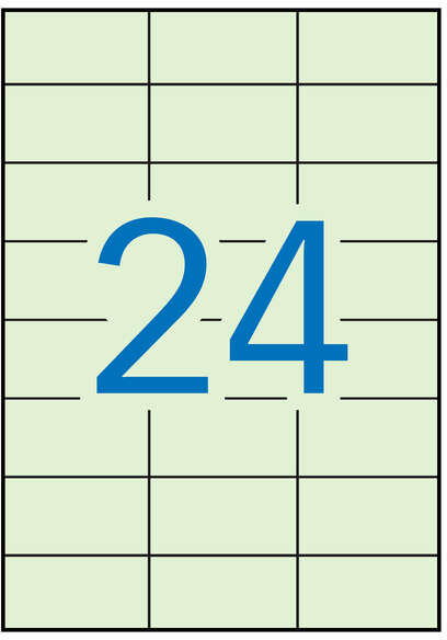 Apli Etiquetas Verde Pastel Permanentes 70.0 x 37.0mm 20 Hojas