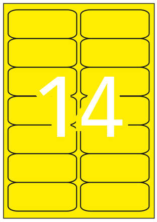 Apli Etiquetas Amarillo Fluorescente Permanentes 99.1 x 38.1mm 20 Hojas