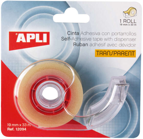 Cinta Adhesiva con aplicador 19mm x 33 metros. Apli 12094