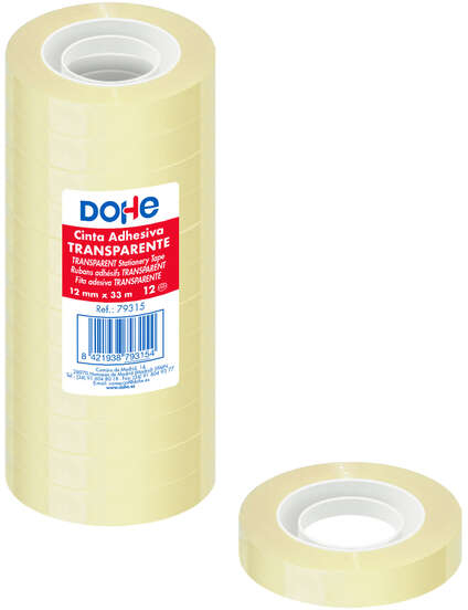PACK 12 Cintas Adhesivas 12mm x 33 metros. Dohe 