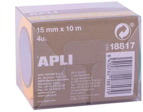 Imagen extra Pack 4 Cintas Adhesivas de Papel Washi - Tonos Fluor. Apli 18817