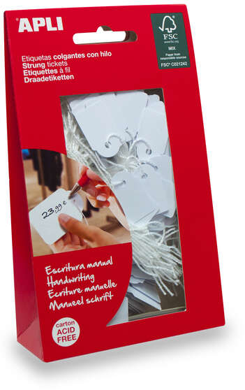 Imagen extra Apli Etiquetas Colgantes Blancas 9 x 24mm 200 U.