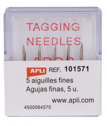 Apli Pack de 5 Agujas de Recambio para Etiquetadoras Textiles Finas - para Pistola Textil 101546