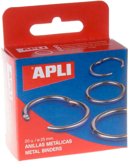 Anillas Metalicas articuladas de 25mm. Caja de 20uds