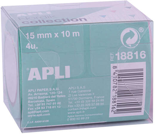 Imagen extra Pack 4 Cintas Adhesivas de Papel Washi - Tonos Nordik. Apli 18816
