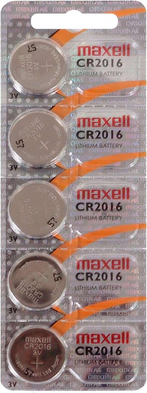 PACK 5 Pilas Litio Boton CR2016 Maxell