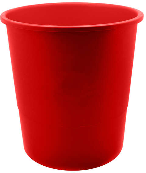 Papelera plastico de 12 Litros. Apilables. Rojo