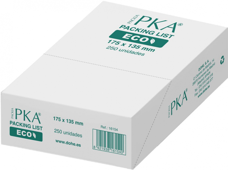 Imagen extra Sobres de plastico Packing List 175x135 mm. Caja de 250 uds Docufix DOHE