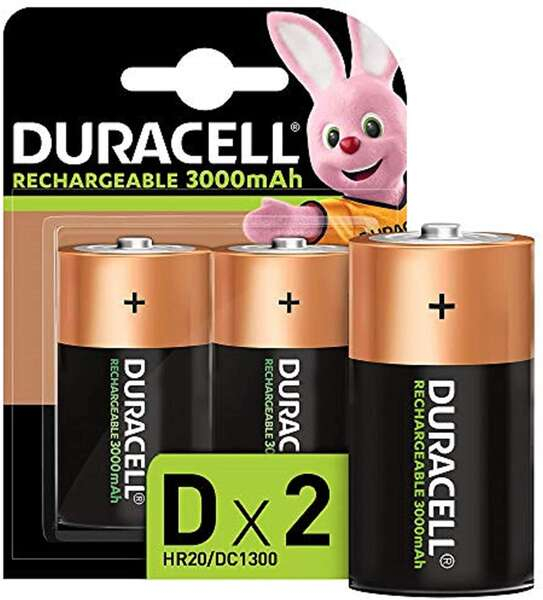 Duracell Pilas Recargables NiHM D LR20 1.2V 3000mAh