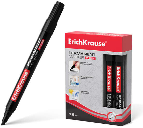 Rotulador permanente ECONOMICO Punta Biselada NEGRO. P-300