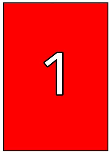 Apli Etiquetas Rojas Permanentes 210.0 x 297.0mm 100 Hojas