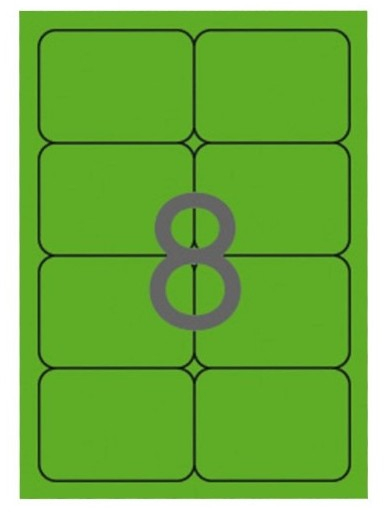 Apli Etiquetas Verde Fluorescente Permanentes 99.1 x 67.7mm 20 Hojas