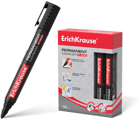 Rotulador permanente ECONOMICO Punta Redonda 3mm NEGRO. P-400