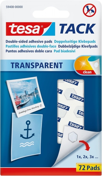 Tesa Tesatack Pack de 72 Puntos Adhesivos de Doble Cara