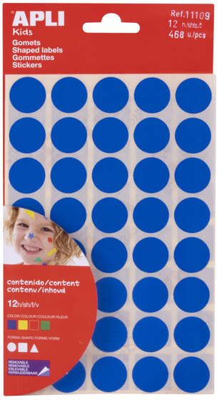 Apli Bolsa de gomets geometricos Grandes surtidos (Amarillo, Azul, Rojo y verde). Varias formas