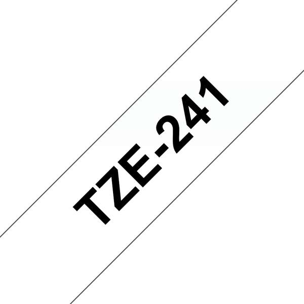 Imagen extra Brother TZe241 Cinta rotuladora Compatible de Etiquetas Texto negro sobre fondo blanco Ancho 18mm x 8 metros