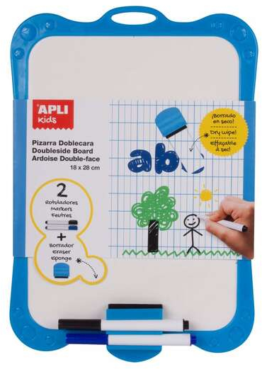 Pizarra Blanca Rigida con Borrador y Rotuladores de 180 x 280 mm. Apli 12916