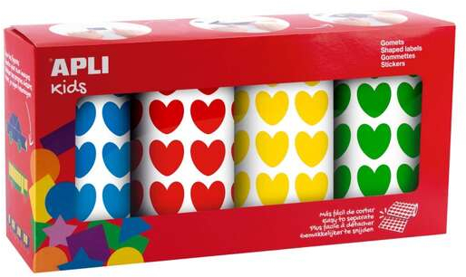 Apli Kids Pack de 4 Rollos de Gomets Corazon