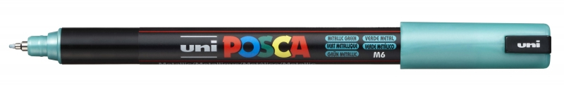 POSCA PC-1MR VERDE METALICO, punta UltraFina 0,7mm Multisuperficie (cristal, madera, tela, plastico)
