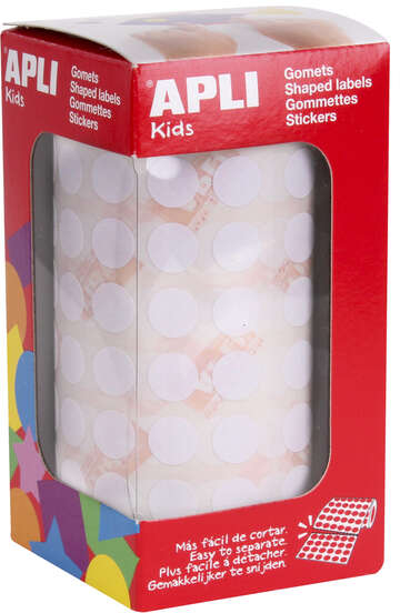 Apli Gomets Redondos 10.5mm diametro Blancos 