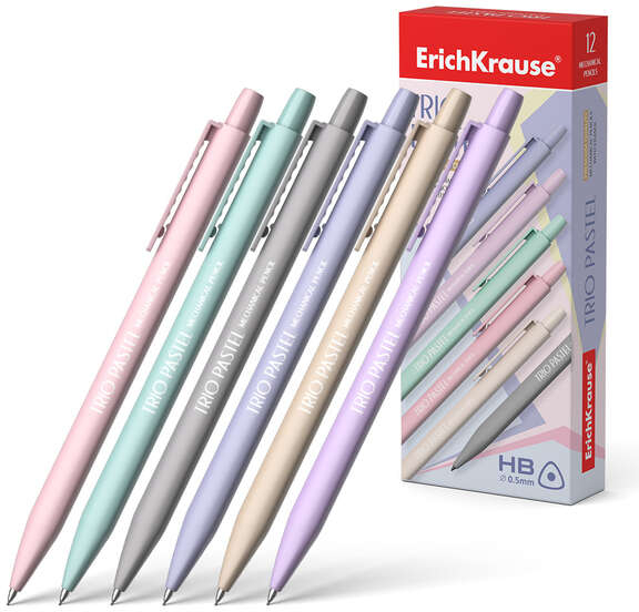CAJA 12 Portaminas Erichkrause Trio Pastel 05mm - Colores Pastel