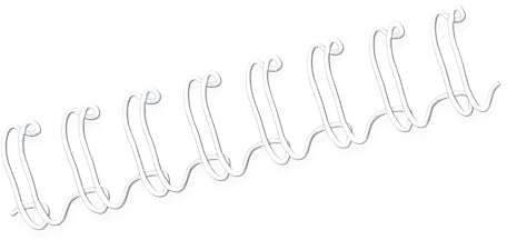 Fellowes Wire Caja 100 Espirales Dobles Metalicas de 10mm (80 paginas) - Blanco