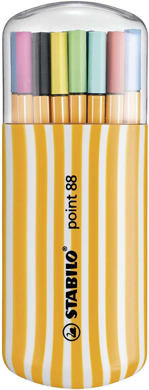 Stabilo Point 88 Zebrui Pack de 20 Rotuladores de Punta Fina de Fibra. Colores Surtidos