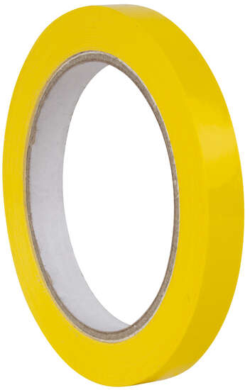 PACK 12 Cinta cierra bolsas PVC 9mm x 66 metros. AMARILLA. Apli 17000