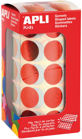 Apli Gomets Redondos diametro 20mm Rojo Metalizado