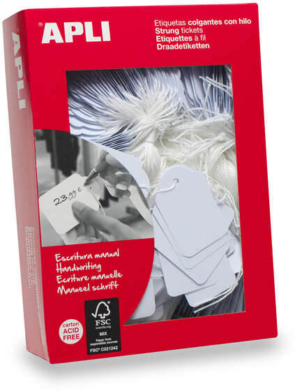 Imagen extra Apli Etiquetas Colgantes Blancas 8 x 19mm 1.000 U.