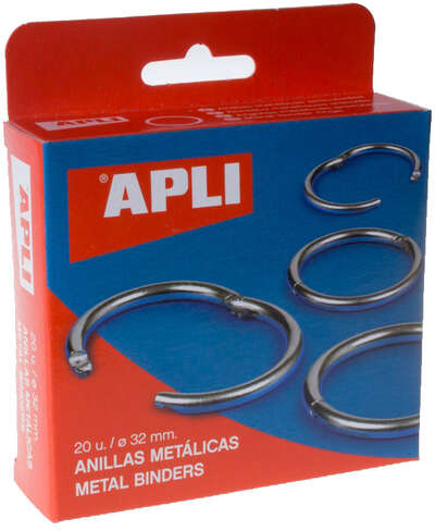 Anillas Metalicas articuladas de 32mm. Caja de 20uds
