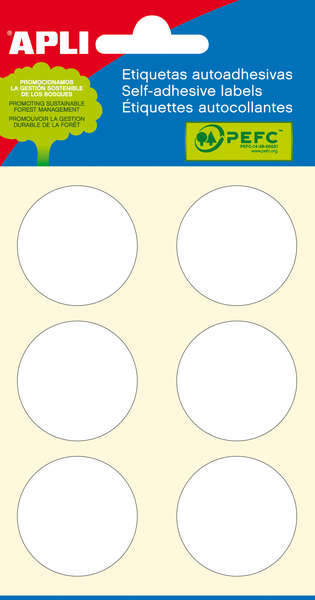 Apli Etiquetas Minibolsa Blancas diametro 32.0mm 6 Hojas