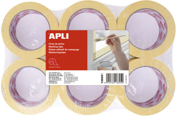PACK 6 Cinta Pintor 48mm x 45 metros. Ancha. Apli 13825 