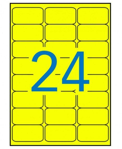 Apli Etiquetas Amarillo Fluorescente Permanentes 64.0 x 33.9mm 20 Hojas