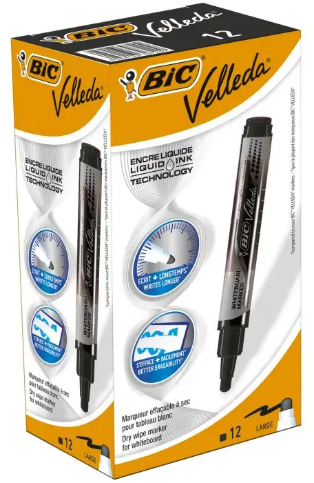 Imagen extra Bic Velleda Tank Rotulador Pizarra - Punta Ancha - Tinta Liquida - Negro
