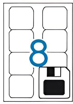 Etiquetas APLI 2417. Caja 100 Hojas A4 de 8 Etiquetas por Hoja