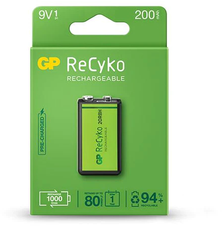 GP ReCyko Pila Recargable 200mAh 9V 6LR61