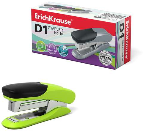 Grapadora Erichkrause D1. Grapas del 10. Hasta 20 Hojas. Colores surtidos