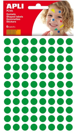 Apli Bolsa de Gomets Redondos 10,5mm diametro Verdes