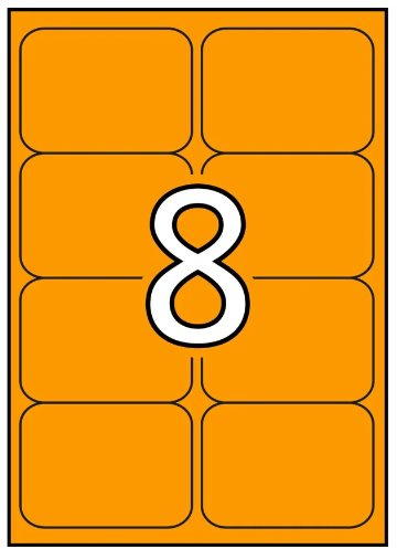 Apli Etiquetas Naranja Fluorescente Permanentes 99.1 x 67.7mm 100 Hojas