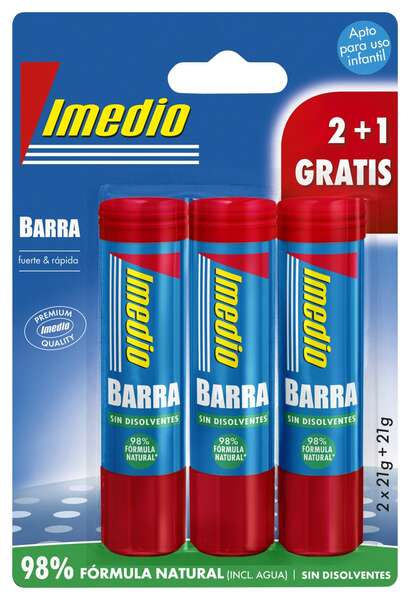Imedio Pack de 3 Barras de Pegamento de 21grs