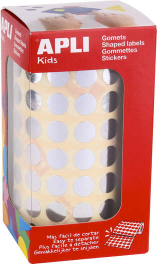 Apli Gomets Redondos Plata Metalizado