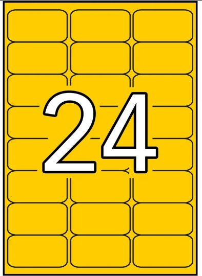 Apli Etiquetas Naranja Fluorescente Permanentes 64.0 x 33.9mm 100 Hojas