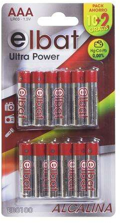 PACK 12 Pilas Alcalinas AAA LR03 ECONOMICAS