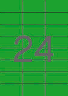 Apli Etiquetas Verdes Permanentes 70.0 x 37.0mm 20 Hojas