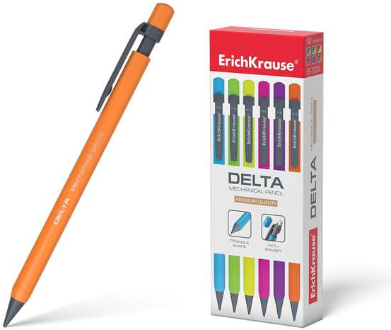 CAJA 12 Portaminas Erichkrause Delta 05mm. Colores surtidos nenon.