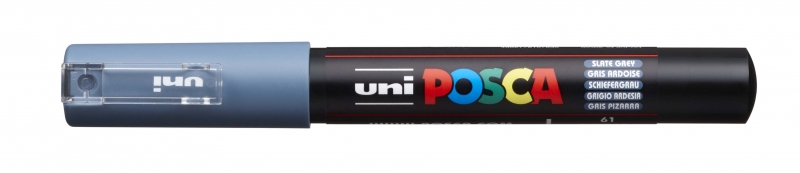 Imagen extra POSCA PC-1M GRIS PIZARRA, punta ExtraFina 1mm Multisuperficie (cristal, madera, tela, plastico)