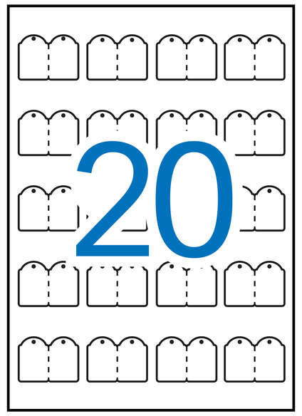 Apli Etiquetas Colgantes Imprimibles 22.0 x 35.0mm 10 Hojas