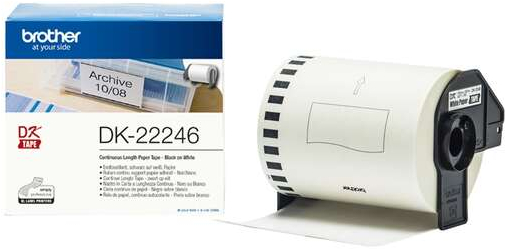 Brother DK22246 Etiquetas Originales de Ancho 103mm x 30,48 metros Texto negro sobre fondo blanco