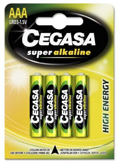 Cegasa Super Alcaline Pack de 4 Pilas LR03 AAA